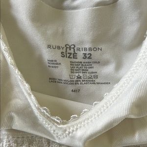 Ruby ribbon lace demiette white size 32 new